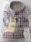 New Beretta Mens Class Drip Dry Shirt White Fancy Button Up Sz Medium