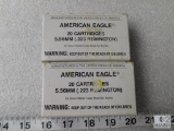 40 Rounds American Eagle 5.56mm / .223 REM Ammo 55 Grain Boat Tail