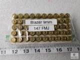 50 Rounds Blazer 9mm Ammo 147 Grain FMJ - Reloads