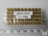 50 Rounds Blazer 9mm Ammo 147 Grain FMJ - Reloads