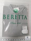 New Beretta Ladies Silver Pigeon Polo Ash Silver Sz Large