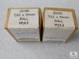 40 Rounds 7.62 x51mm Ball M1A3 Ammo