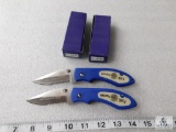 Lot of 2 New Blue Firefighter Folder Pocket Knives