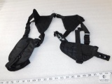 New horizontal carry tactical shoulder holster with double mag pouch