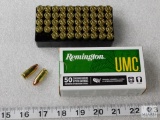 50 rounds Remington 9mm ammunition 115 grain FMJ