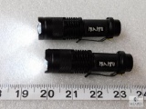 2 New tactical flashlights with pocket clips, adjustable beam and strobe features
