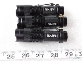 3 New Tactical flashlights with pocket clip adjustable beam and strobe feature