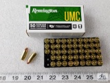 50 round Remington brass cased 9mm ammo 115 grain FMJ