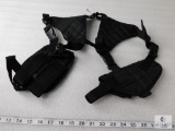 New horizontal carry tactical shoulder holster with double mag pouch fits Glock 17,22,23,19,