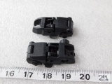 New Front & Rear Flip up AR15 Rifle Sights - will also work with Keltec KSG or AK with a rail