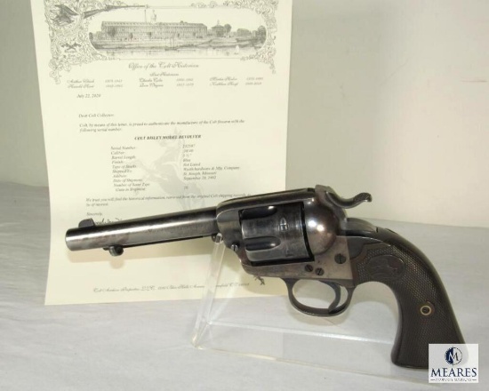 1902 Colt Bisley Model .38 WCF Revolver with Colt Archive Letter