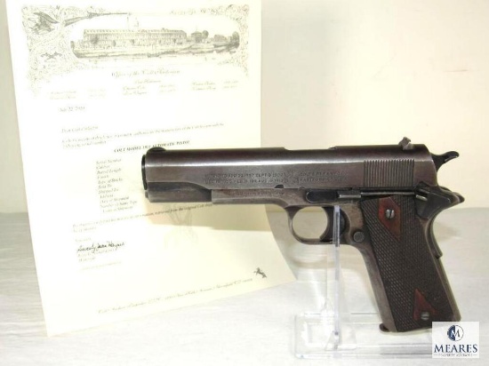 1918 Colt 1911 US Army "Black Army" .45 Semi-Auto Pistol with Colt Archive Letter