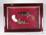 Pair Butler Associates Lord & Lady .22 Short Derringer Mini Pistols in Display Frame