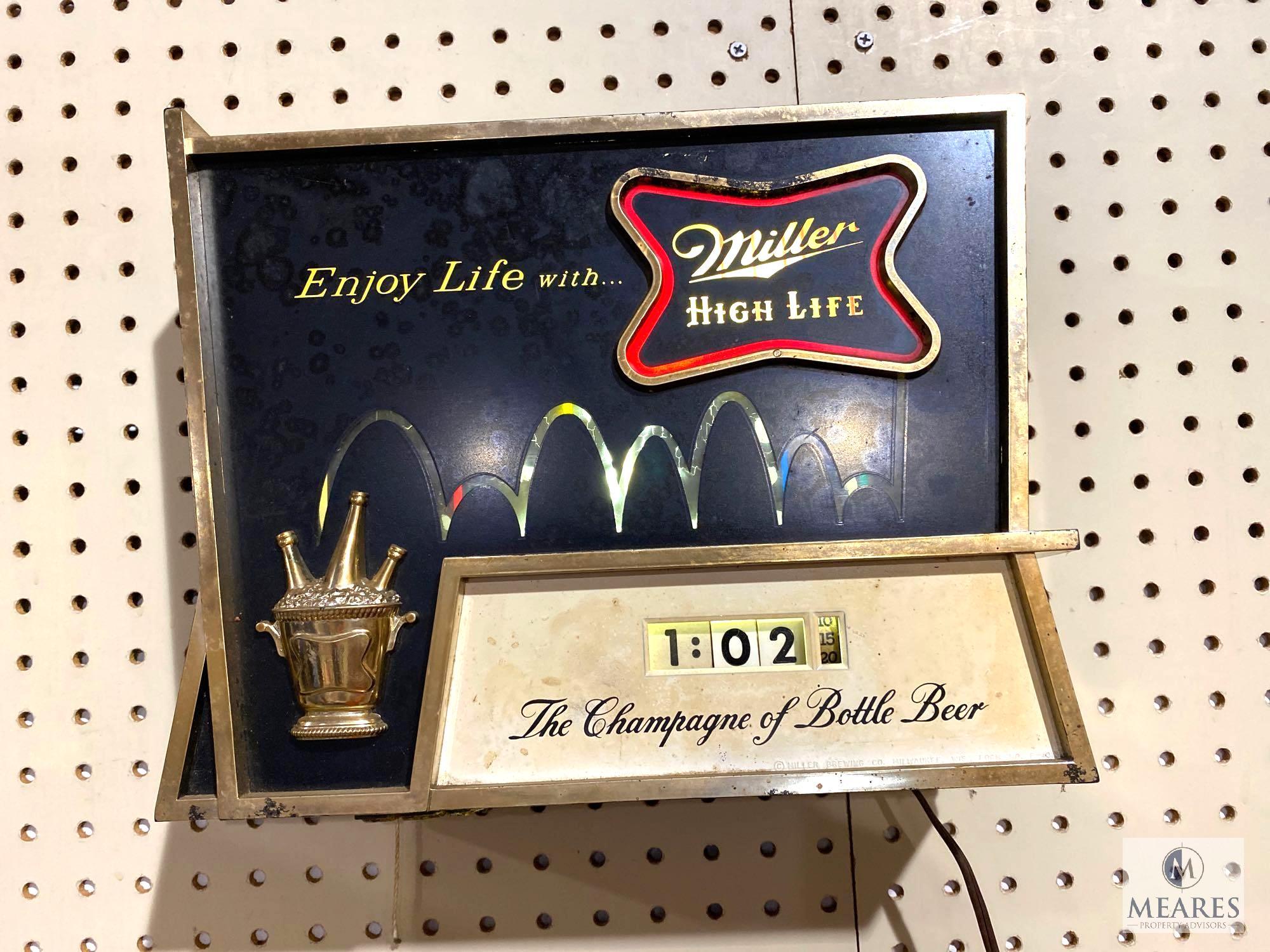 Vintage Miller High Life Lighted Clock with Proxibid