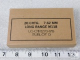 20 Rounds Lake City Ammo M118 7.62 x 51 Long Range Ammo Very Hard to Find these days