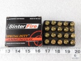 20 rounds Sinter Fire 9mm ammunition, 100 grain hollow point