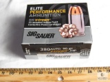 20 rounds Sig .380 ACP ammo, 90 grain jacketed hollow point