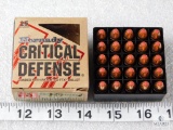 25 rounds Hornady 9mm critical defense ammo, 115 grain FTX bullet