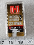 50 Rounds Hornady Critical Defense .22 WMR Mag 46 Grain FTX Ammo