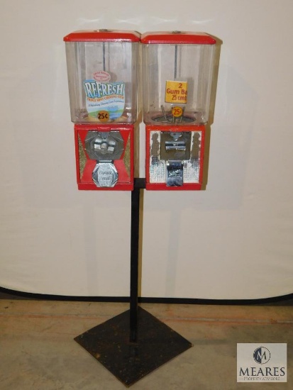 Northwestern Vintage Double Gumball Vending Machine with Stand