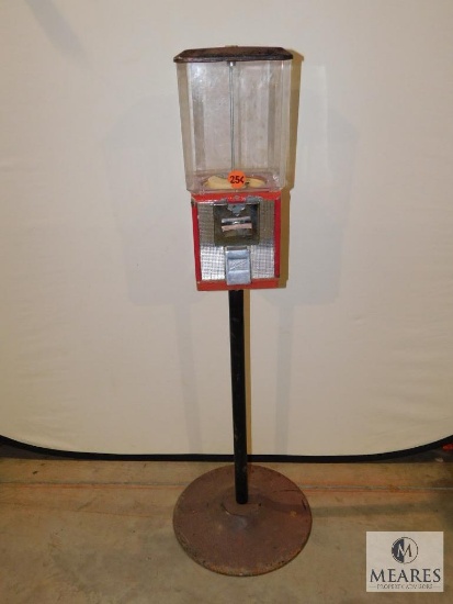 Vintage Gumball Vending Machine with Stand