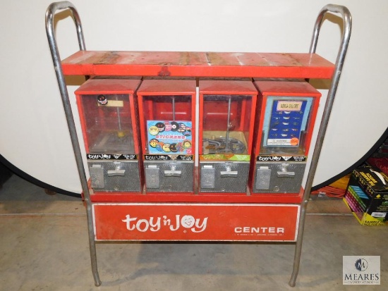 Vintage Toy 'n Joy 4 Selection Gumball Vending Machine with Stand L.M. Becker