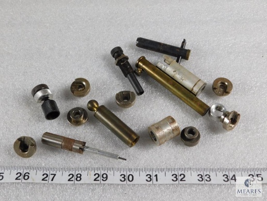 Lot assorted Reloading Die Parts and Brass Powder Measure Tool and more