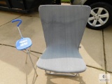 Oversized Folding Gray Mesh Fabric Chair and Small Sport Seat Folding Stool