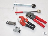 Pipe Cutters, Plumbers Wrenches, and Crimpers