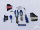 Kobalt Lot Including Allen Wrenches, Pliers, Micro Screwdriver with Bits, and More