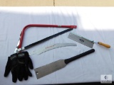 Lot of Saws, Saw Blade, and Kobalt Work Gloves