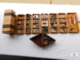 Rolykit with Assortment of Electronics Parts and Tools and Wood Storage Box with Melt Cones