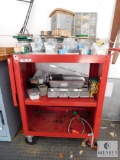 Waterloo Tool Cart on Casters with Fold-Up Side Tray