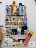 Wall Shelf Contents - Caulking, Foam Spray, Putty, Paints, and Cleaners