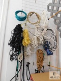 Wall Lot of Ropes, Cables, Cargo Net, and Bungee Cords