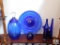 Lot of 6: Cobalt Blue Glass Decorations with Charger Holder