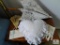 Lot Lace Parasol, Gloves, Heart-Shaped Pillow, Handkerchief and Fan
