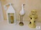 Lot: Tin Lighthouse Candle Holders and Resin Seagull Sculpture