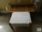 Lot: White Rope Footstool and Rattan Bed Tray