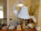 Large Lot of Seashell Decorations, Faux Flowers, Lamp, and Mirror