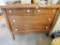 Vintage Wood Oak Dresser 2 over 2 Dovetail Drawers