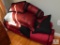 Set of Red & Black Asian-Style Accent Pillows & Large Body Pillow