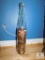 Glass Bottle Decorative Jar 3/4 FULL of Pennies approximately 40 lbs