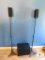 Lot of 2: Atlantic Speakers with Stands and Subwoofer