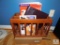 Wooden Magazine Rack and Lot of Road Maps & Atlas