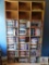 Wood (DIY type) Shelf and Large Lot of Assorted DVD Movies