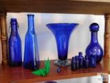 Lot of 10: Cobalt Blue Glass Decorations