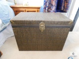 Wicker and Wood Storage Chest