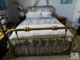 Queen size Brass Bed - Footboard, Headboard, and Linens included