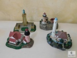 Lot of 4: Danbury Mint Decorative Lighthouses